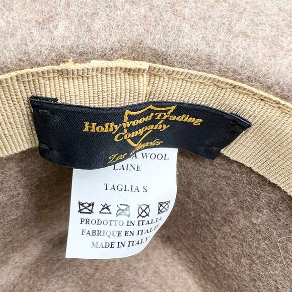 HTC Hollywood Trading Company Fedora Hat Band 100% Wool Small‎ Camel Brown - Picture 7 of 7